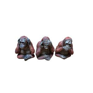 Vintage Orangutan Figurines See No Evil Hear No Evil Monkeys Collectibles Decor